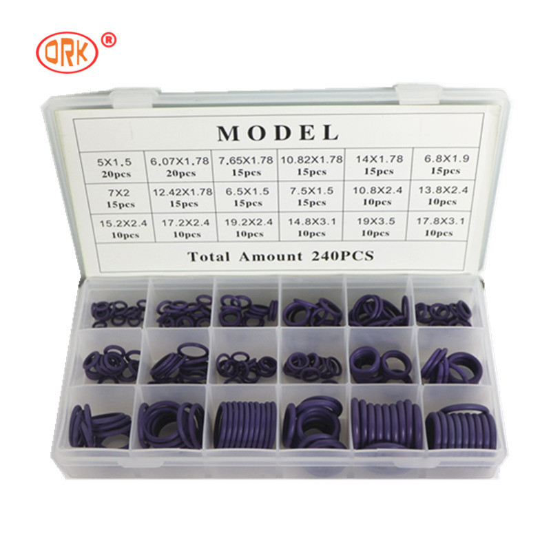 240pcs สีเขียว NBR คอนดิชั่นอากาศรถ O-ring Kits 16 ขนาดสําหรับขนาดที่แตกต่างกัน